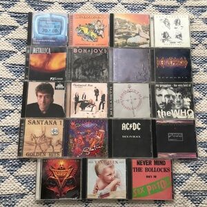 Vintage 1970s 1980s Era Music CDs Led Zeppelin Santana Van Halen Bon Jovi